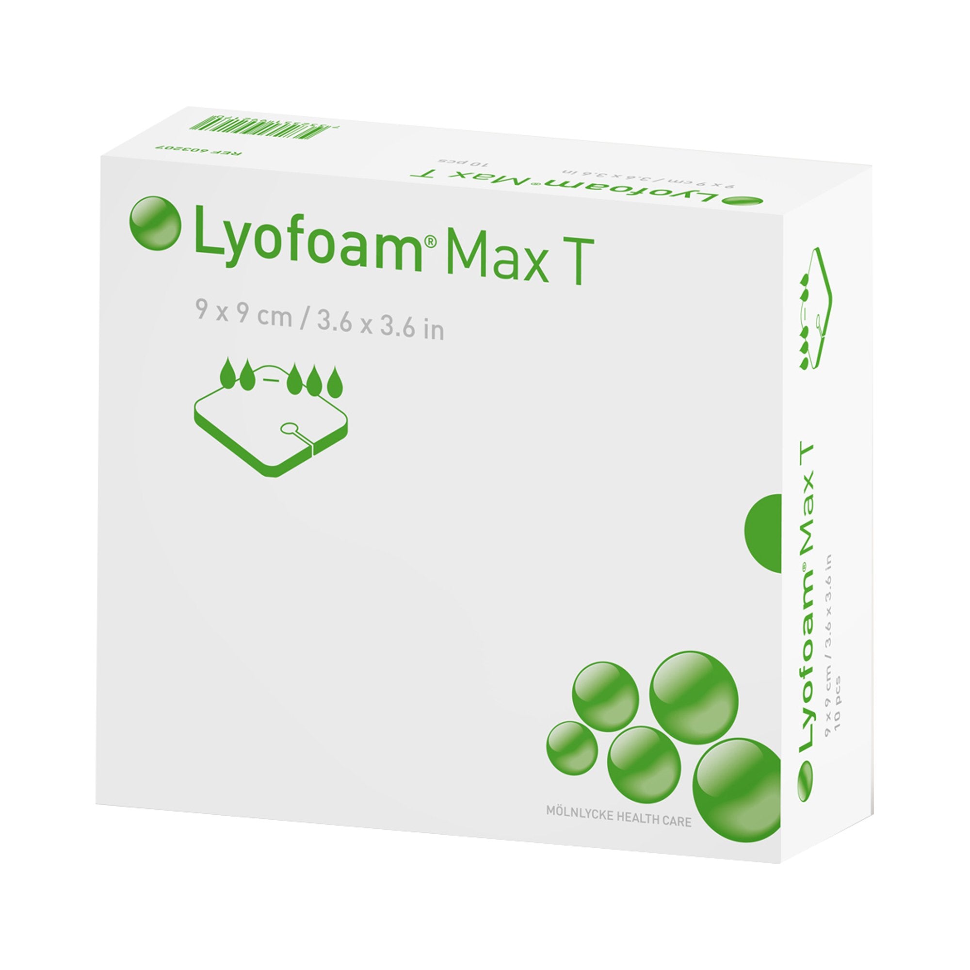 Lyofoam® Max T Nonadhesive without Border Foam Dressing, 3Â½ x 3Â½ Inch