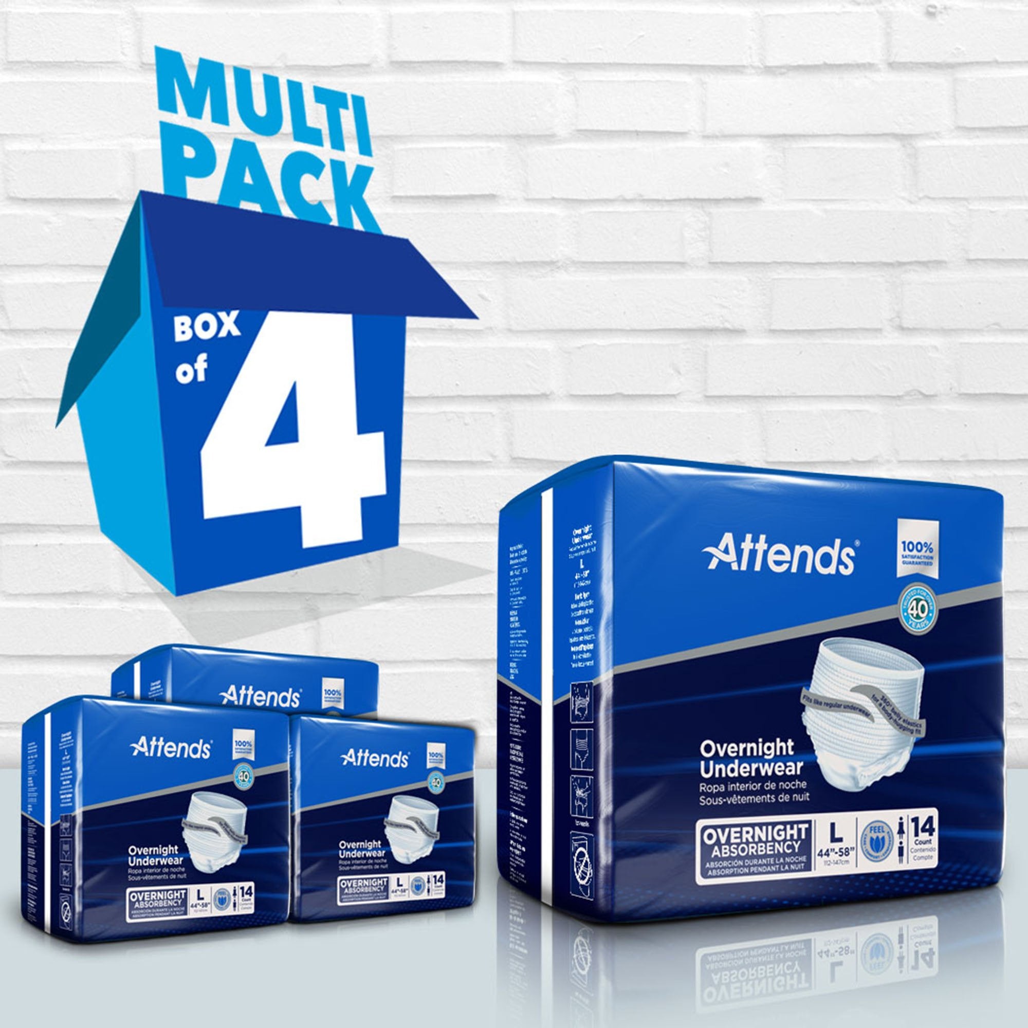 Attends® Overnight Underwear with Extended Wear Protection, Large