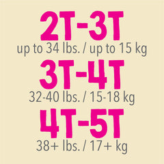 Cutie Pants® Training Pants, Female, Toddler, Disposable, Heavy Absorbency, Pink Princess Print, 3T to 4T, 32 â€“ 40 lbs