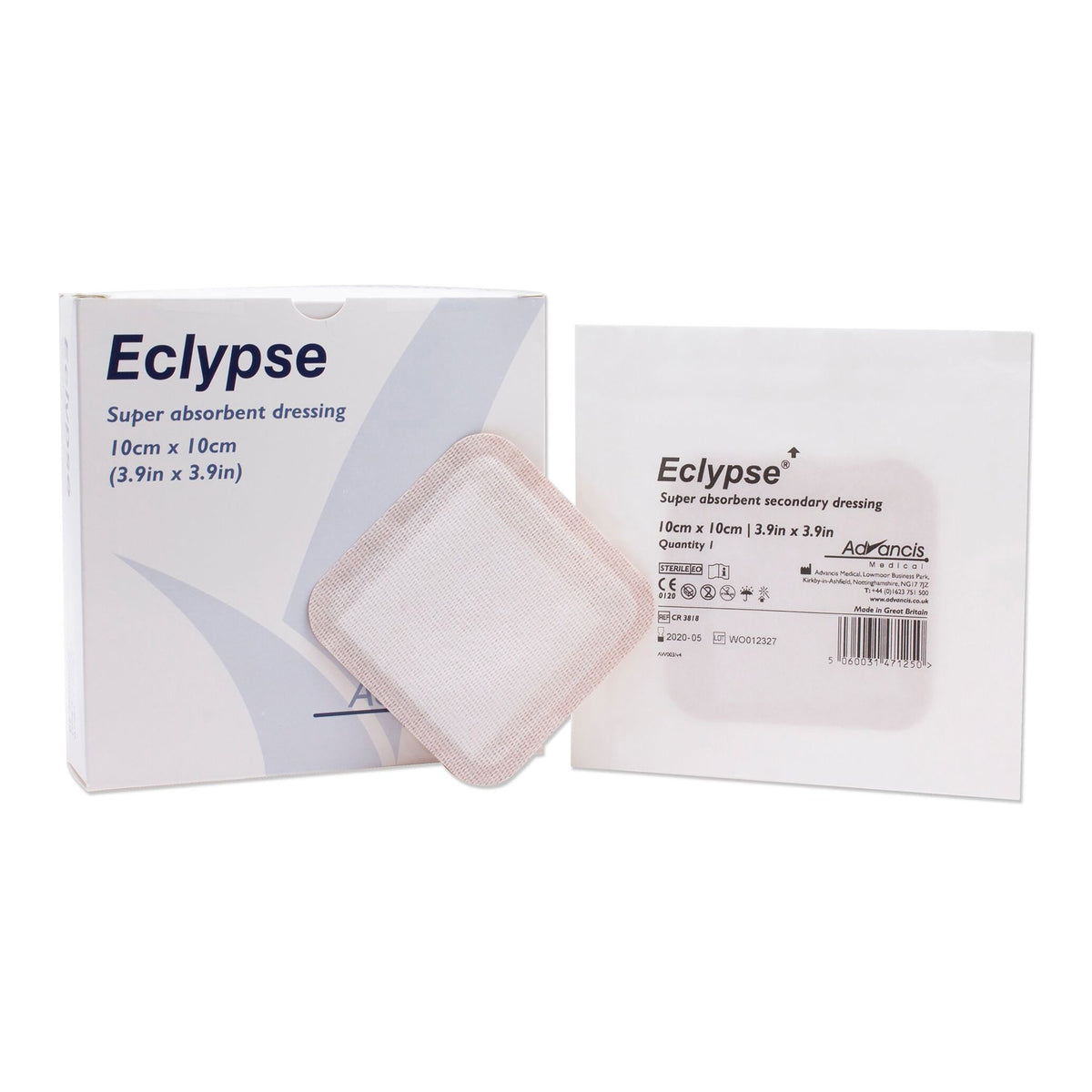 Eclypse® Super Absorbent Wound Dressing, 4 x 4 Inch