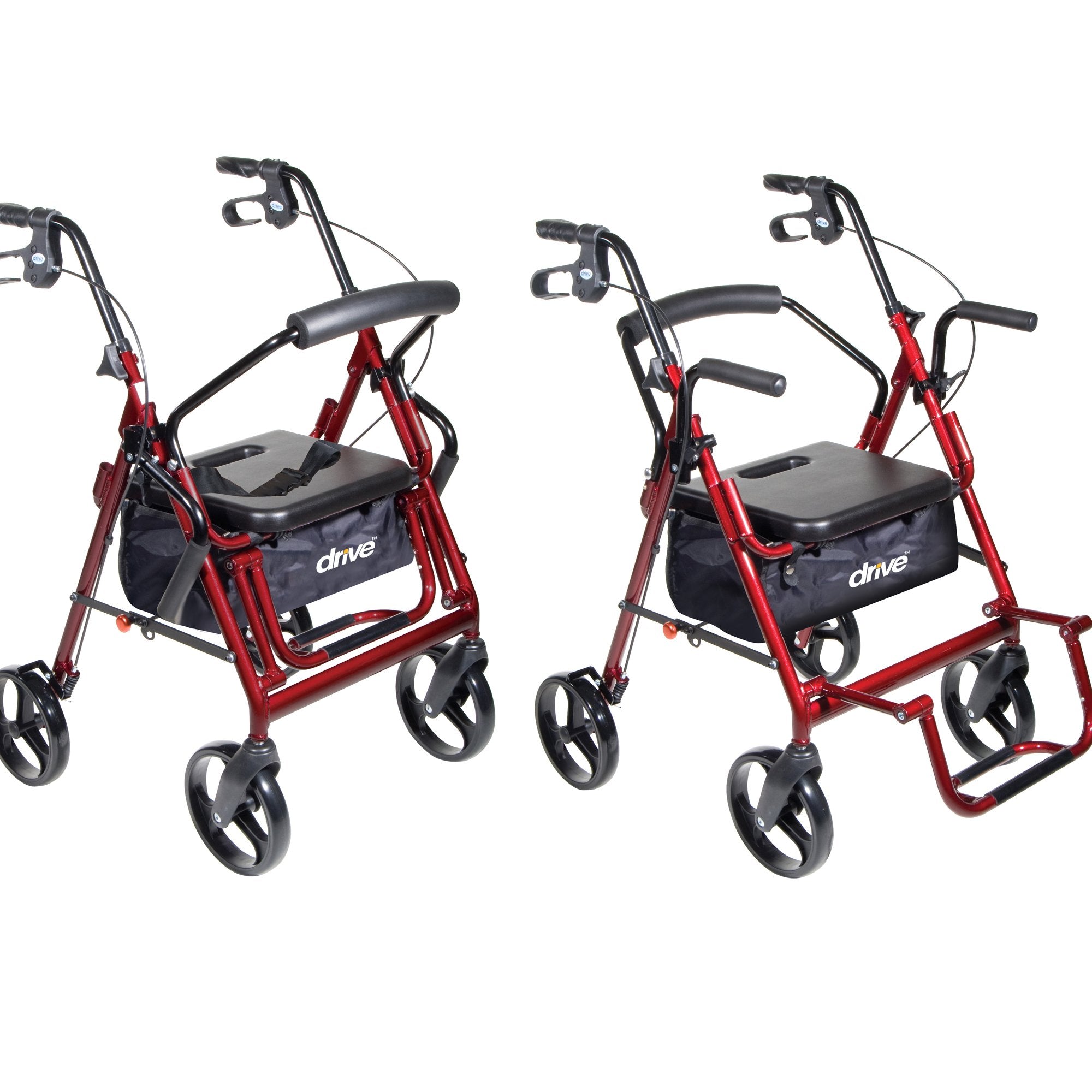 drive Duet 4 Wheel Rollator, Burgundy