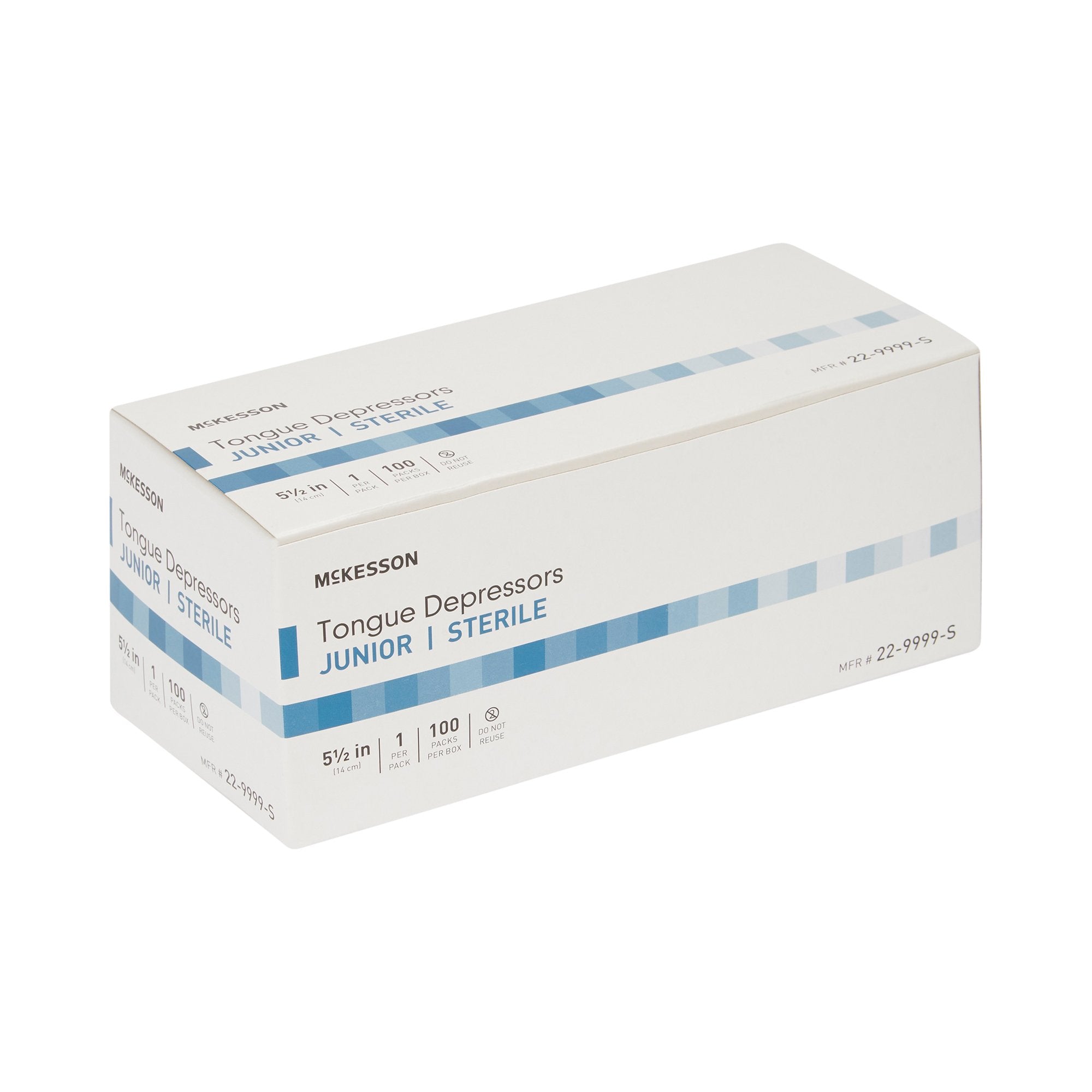 McKesson Tongue Depressors, Junior, 5.5" Length Wood, Sterile, 15.9 mm