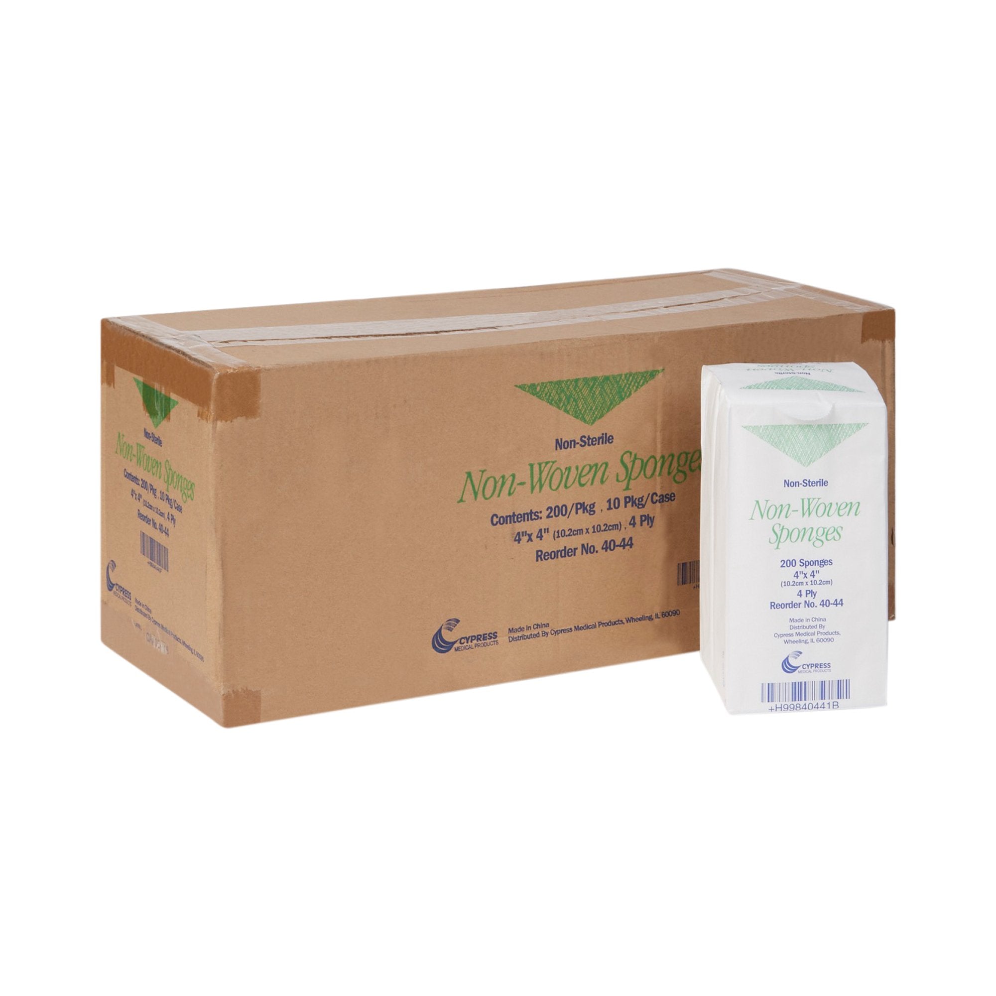 Cypress NonSterile Nonwoven Sponge, 4 x 4 Inch