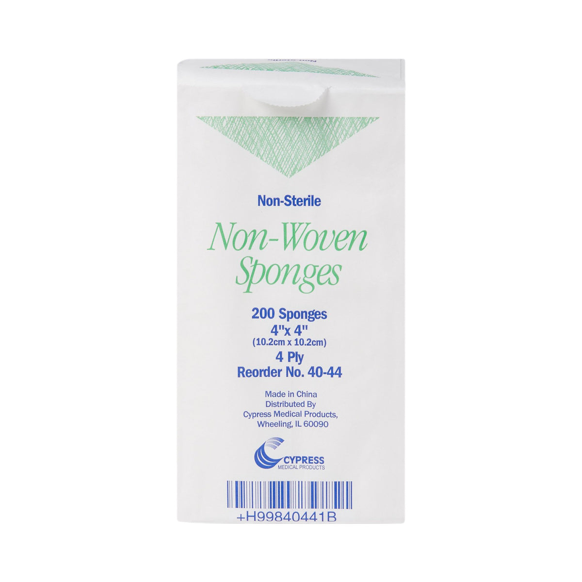 Cypress NonSterile Nonwoven Sponge, 4 x 4 Inch