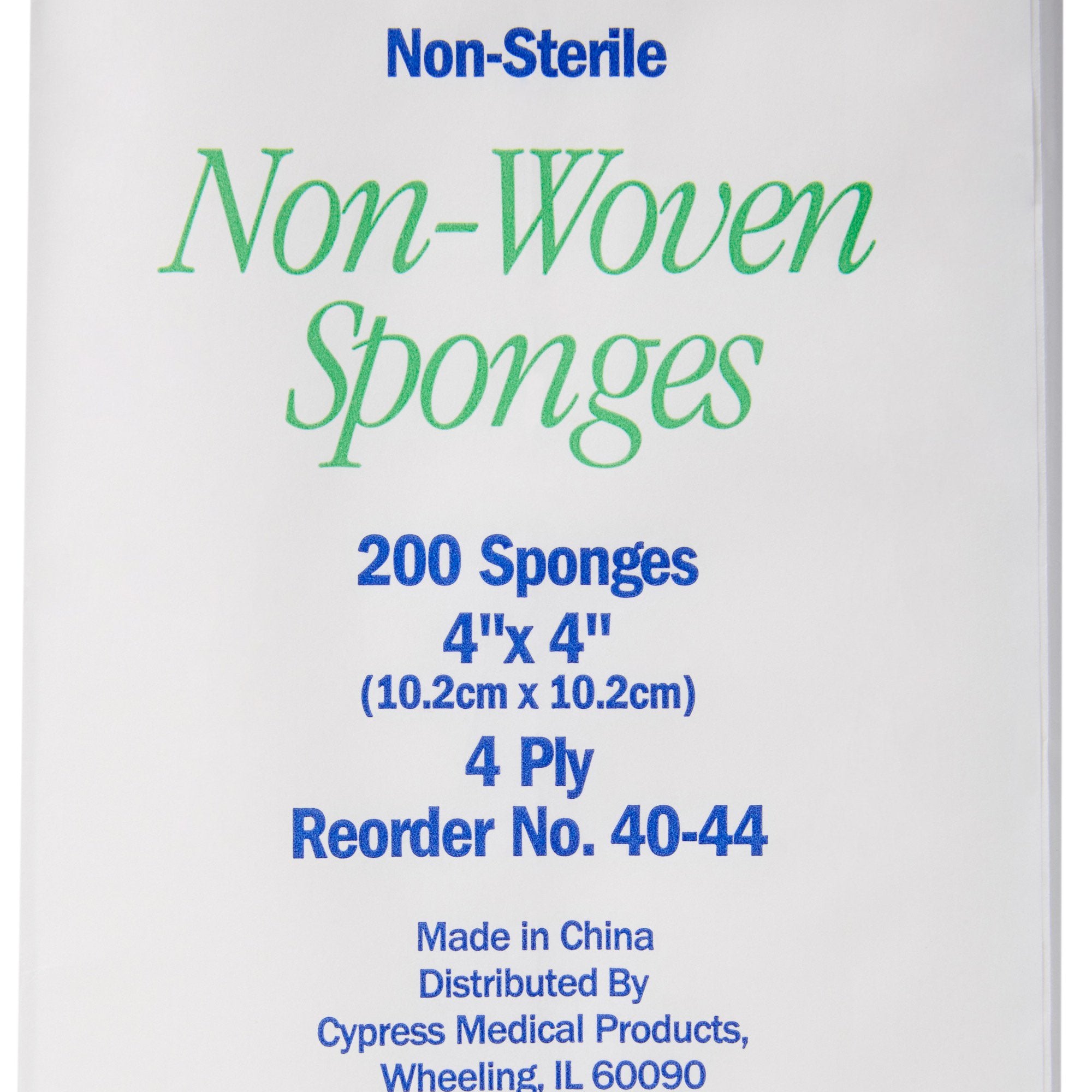 Cypress NonSterile Nonwoven Sponge, 4 x 4 Inch