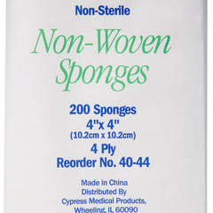 Cypress NonSterile Nonwoven Sponge, 4 x 4 Inch