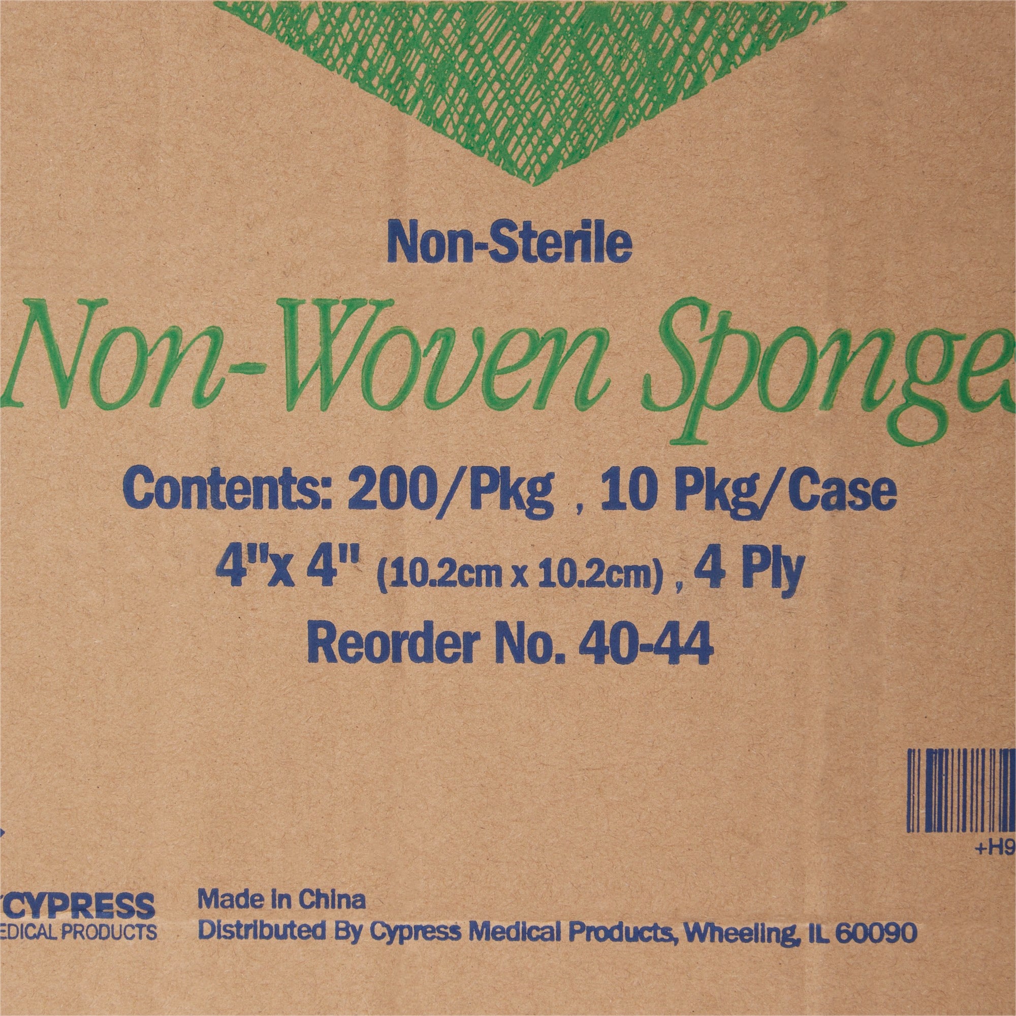 Cypress NonSterile Nonwoven Sponge, 4 x 4 Inch