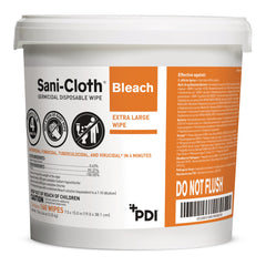 Sani-Cloth Surface Disinfectant Cleaner Bleach Wipe, Disposable, 7.5 X 15 Inch, Pail, Chlorine Scent