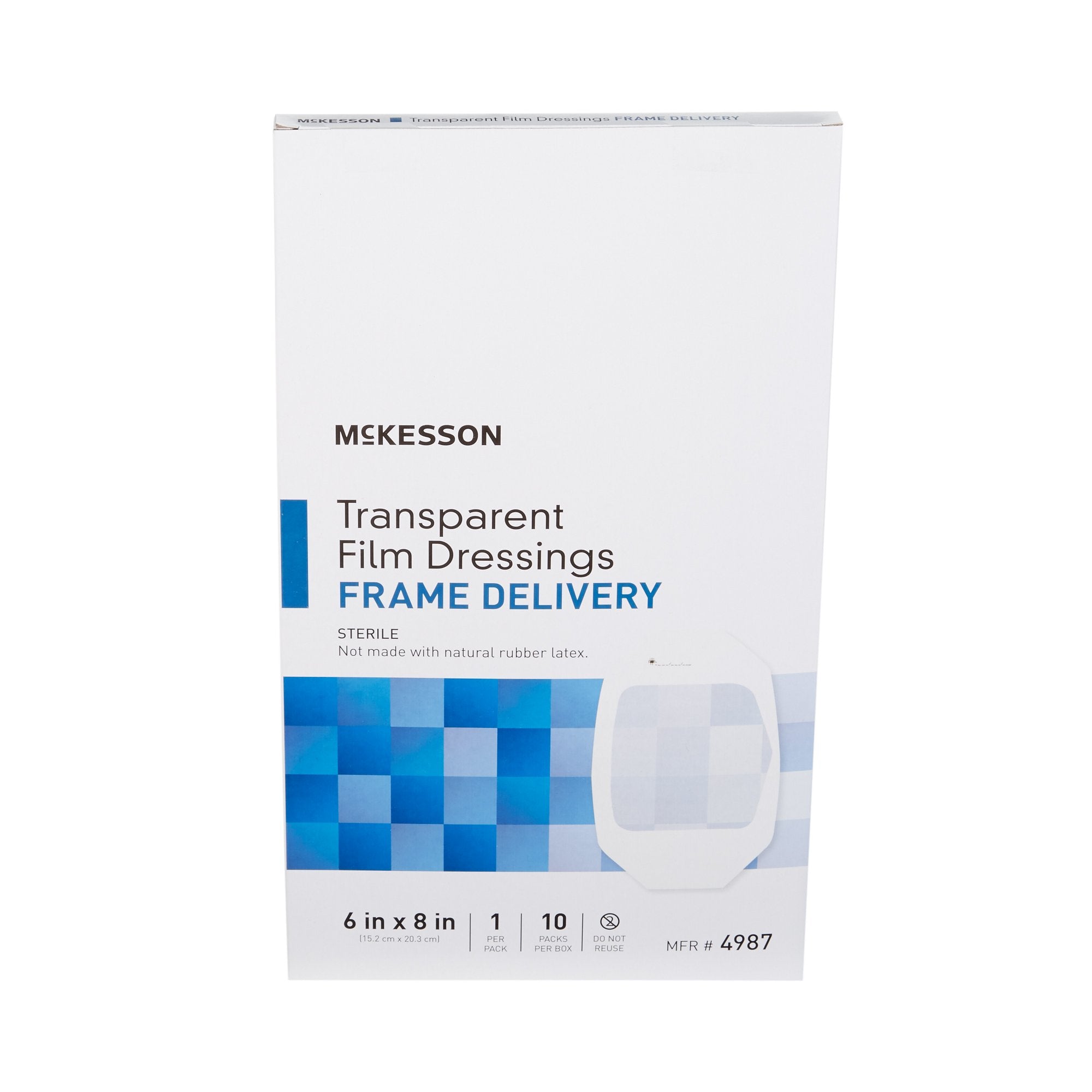 McKesson Octagonal Sterile Dressing with Frame-Style Delivery, 6 x 8 Inch, Transparent