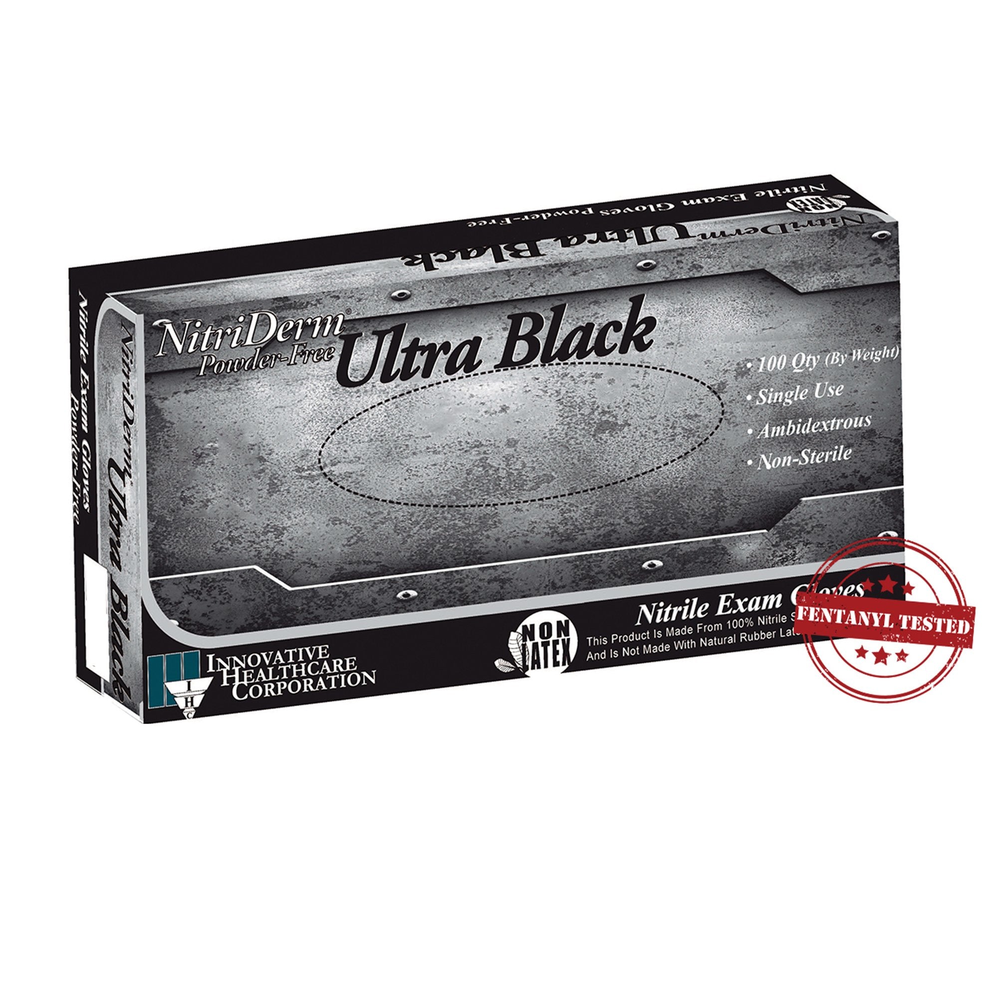 NitriDerm® Ultra Black Nitrile Exam Glove, Large, Black