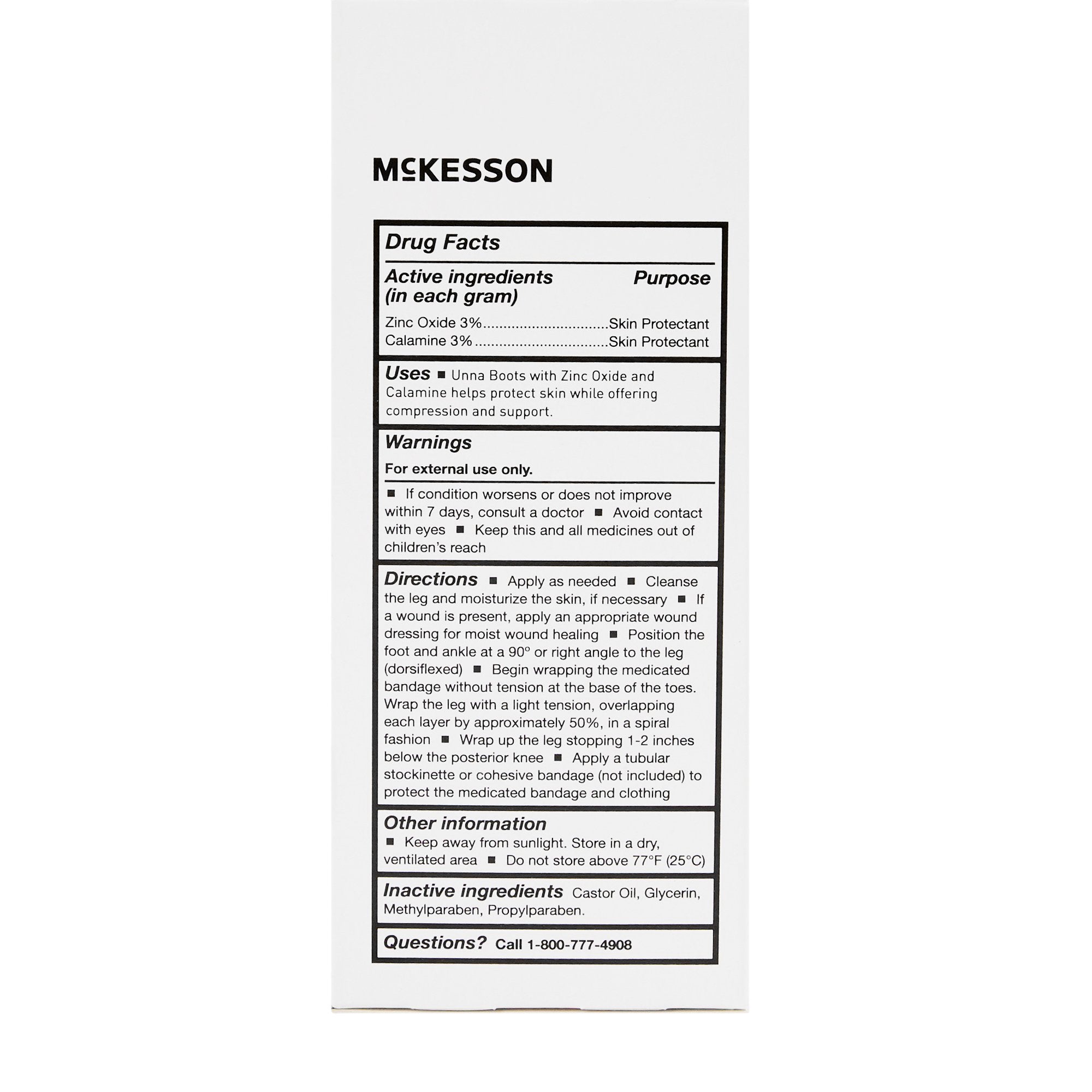 McKesson Unna Boot with Calamine and Zinc Oxide, 4 Inch x 10 Yard