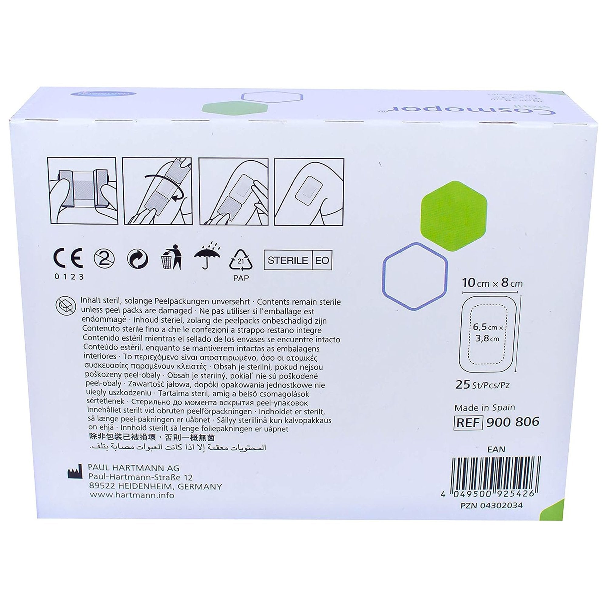 Cosmopor® White Adhesive Dressing, 3-1/8 x 4 Inch