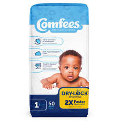 Attends Comfees Premium Diapers, Unisex, Tab Closure, Size 1