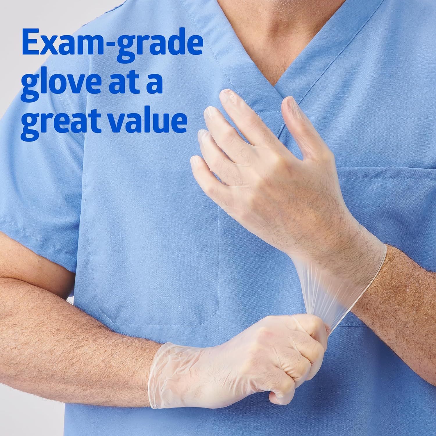 Mediguard Vinyl Synthetic Exam Gloves, Clear, Medium, 150Count