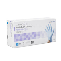 McKesson Confiderm® 6.5CX Nitrile Extended Cuff Length Exam Glove, Large, Blue
