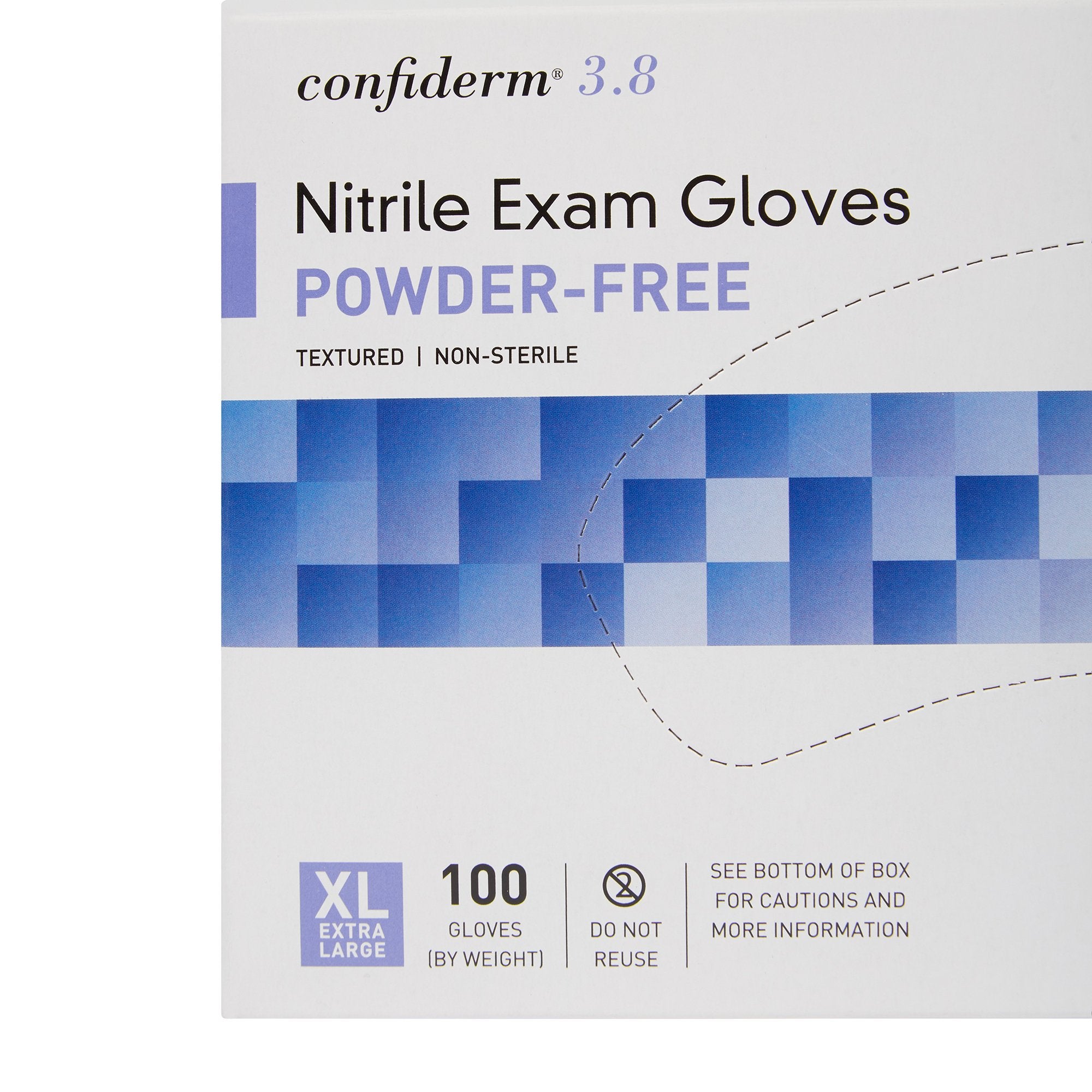 McKesson Confiderm® 3.8 Nitrile Exam Glove, Extra Large, Blue