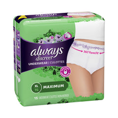 Always® Discreet Maximum Absorbent Underwear, Extra Large