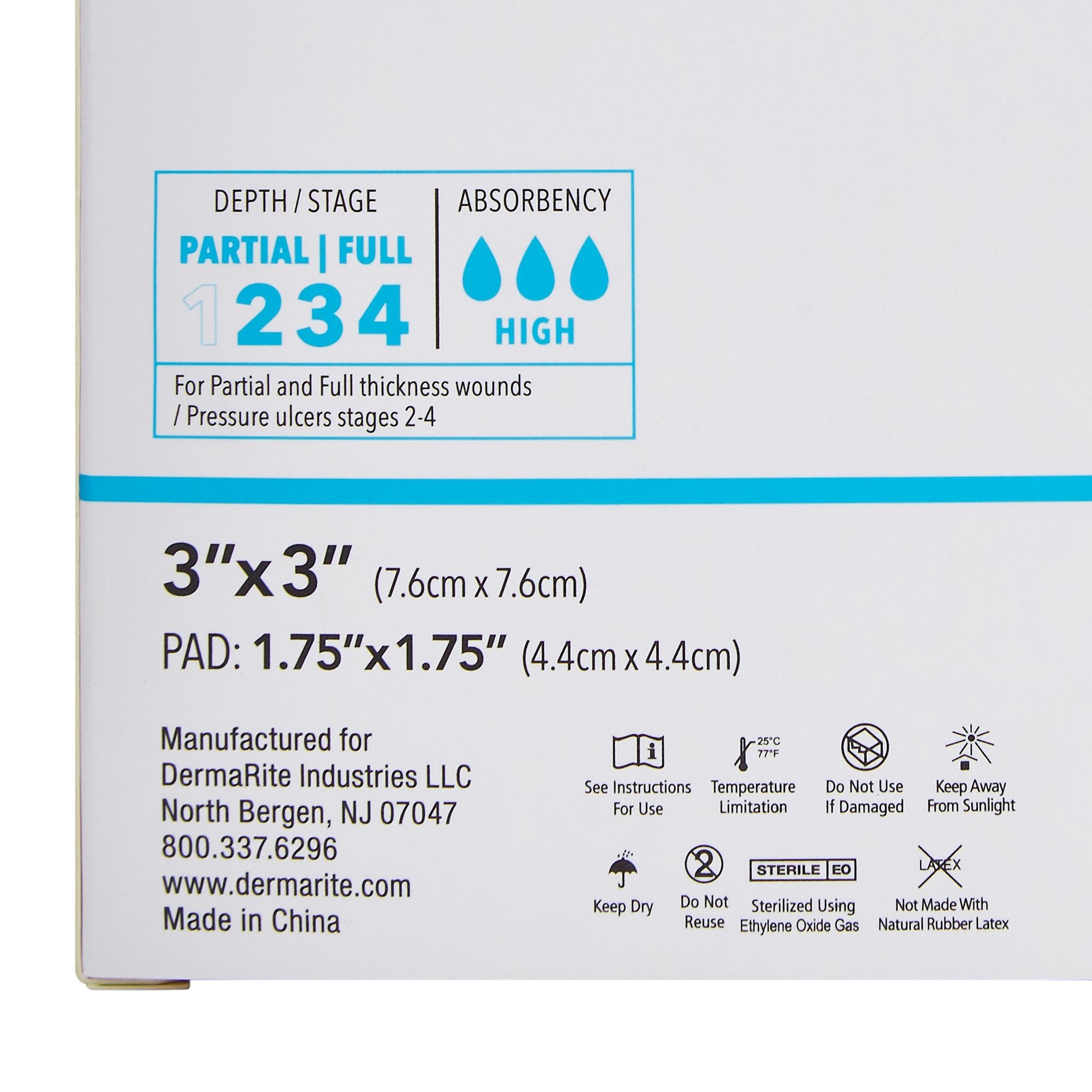 ComfortFoam Border Silicone Adhesive with Border Silicone Foam Dressing, 3 x 3 Inch