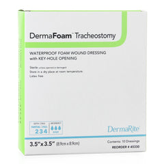 DermaFoam® Tracheostomy Nonadhesive without Border Foam Dressing, 3Â½ x 3Â½ Inch
