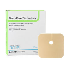 DermaFoam® Tracheostomy Nonadhesive without Border Foam Dressing, 3Â½ x 3Â½ Inch