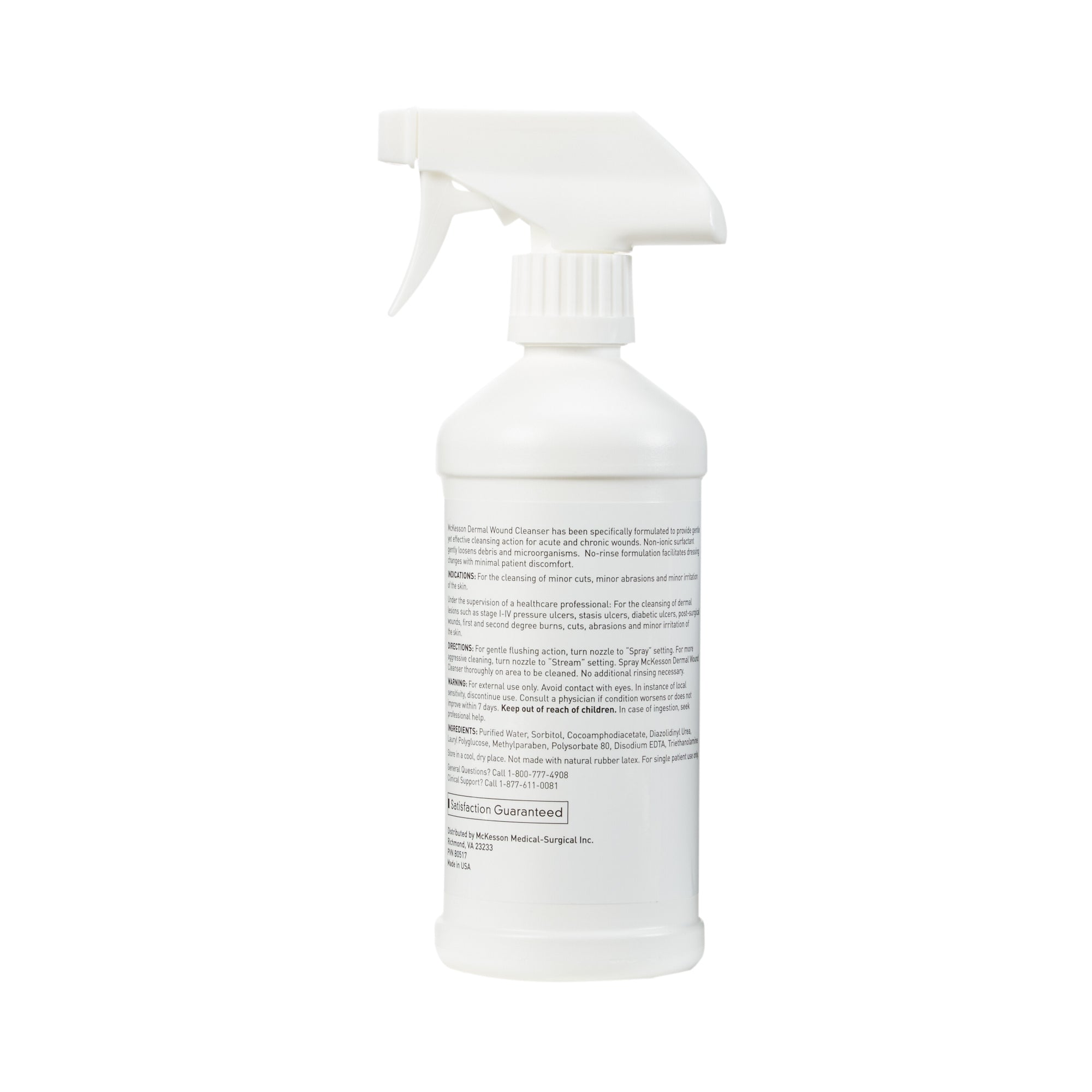 McKesson Dermal Wound Cleanser, Non-Cytotoxic, Rinse-Free, Non-Sterile,16 oz, 6 Count