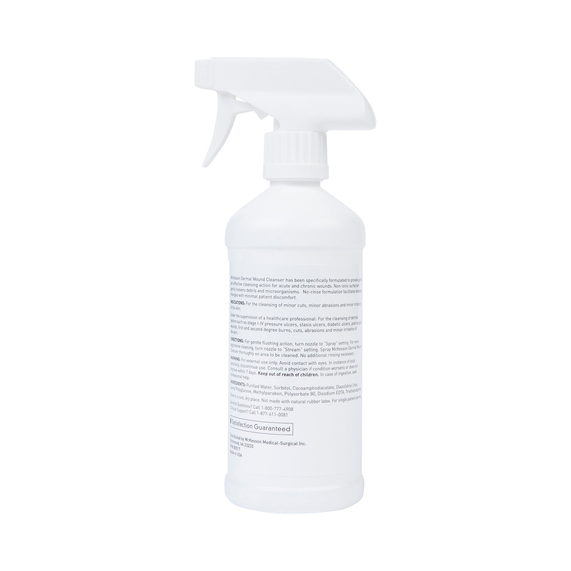 McKesson Dermal Wound Cleanser, Non-Cytotoxic, Rinse-Free, Non-Sterile,16 oz, 6 Count