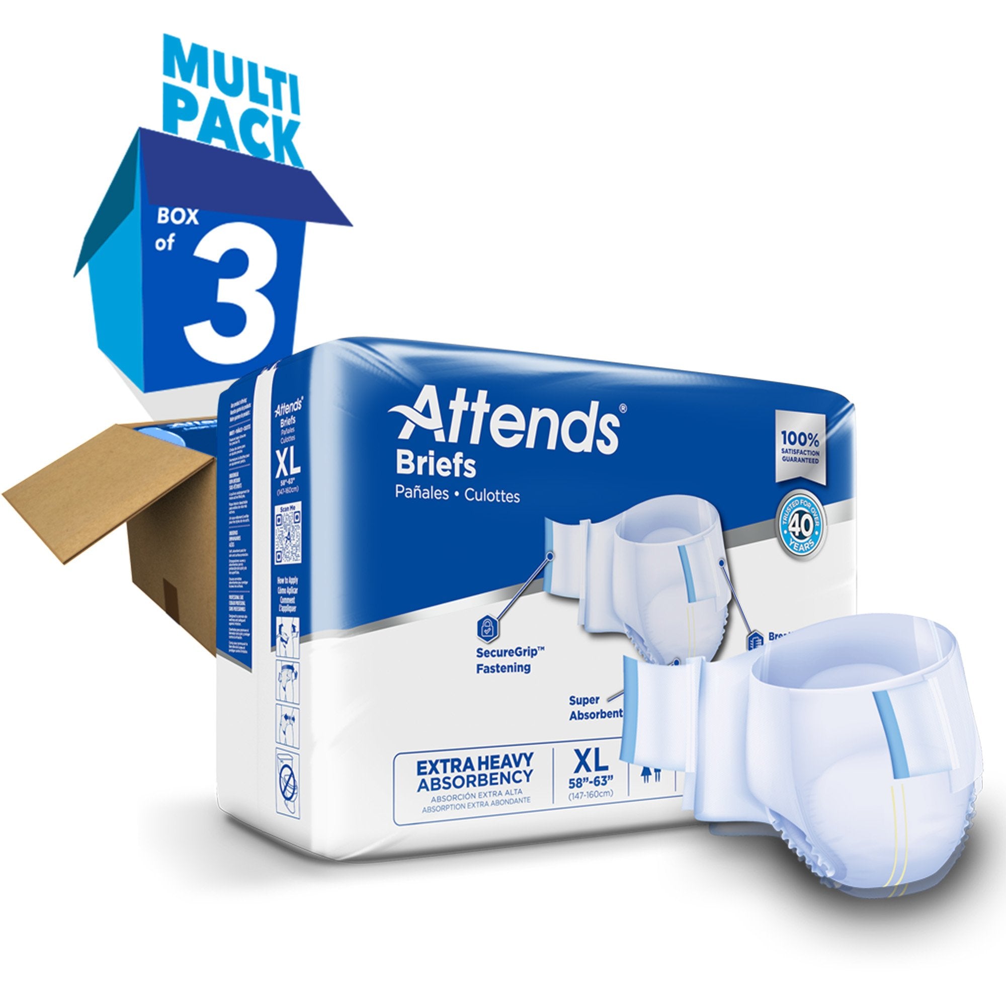 Attends® DermaDry Plus Incontinence Brief, Extra Large
