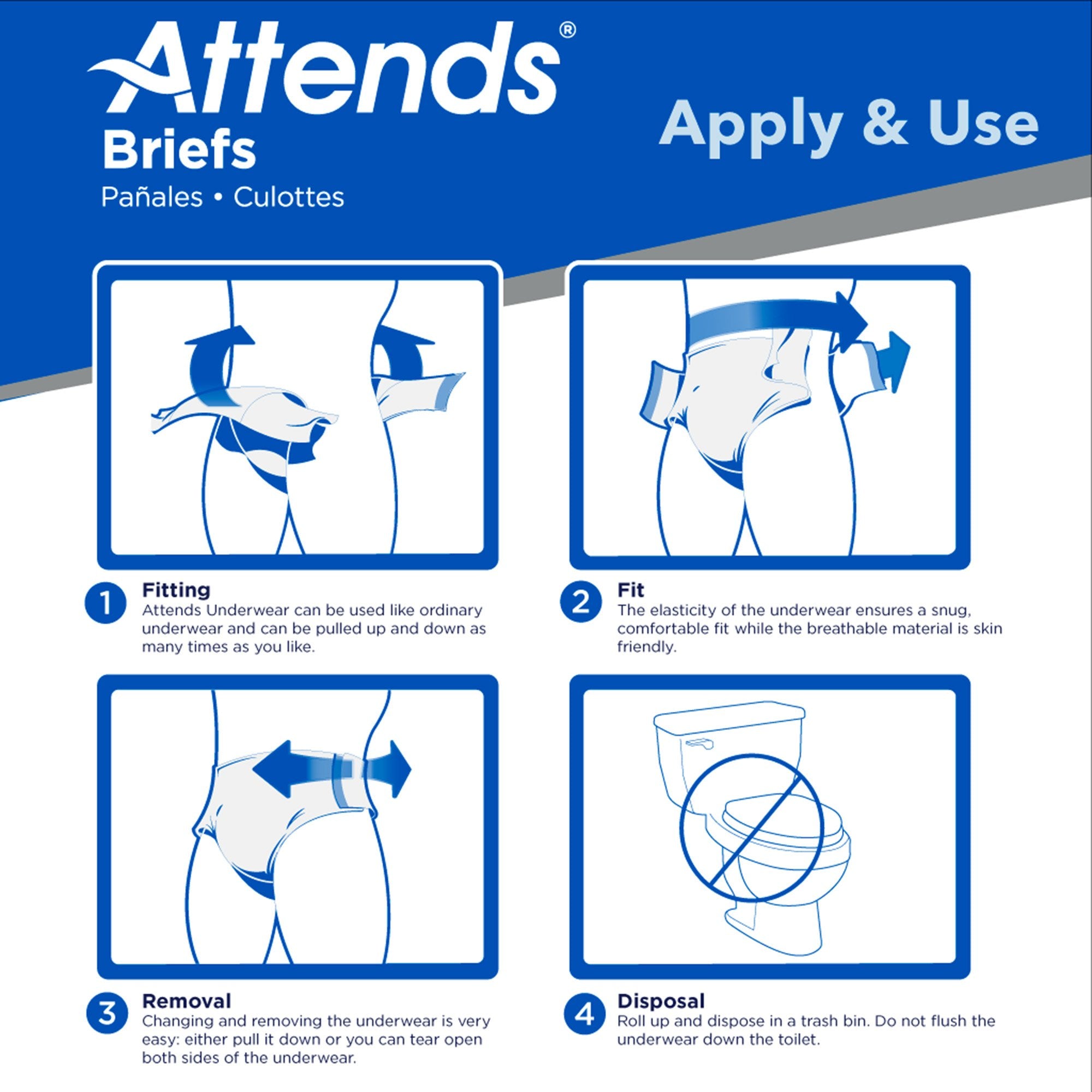 Attends® DermaDry Plus Incontinence Brief, Extra Large