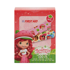 American® White Cross Stat Strip® Strawberry Shortcake Design Adhesive Strip, Â¾ x 3 Inch