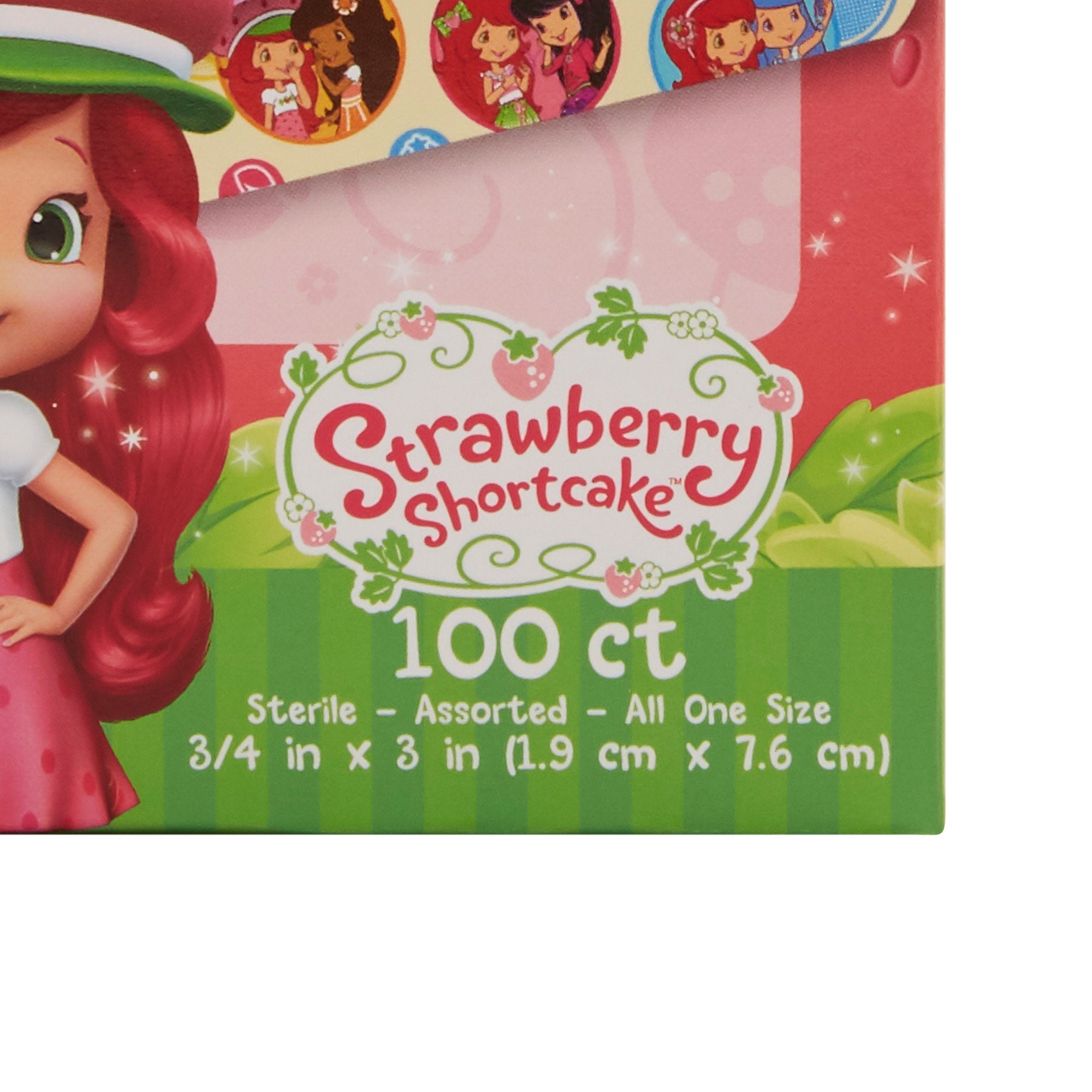 American® White Cross Stat Strip® Strawberry Shortcake Design Adhesive Strip, Â¾ x 3 Inch