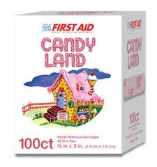 American® White Cross Stat Strip® Candy Land Adhesive Strip, Â¾ x 3 Inch