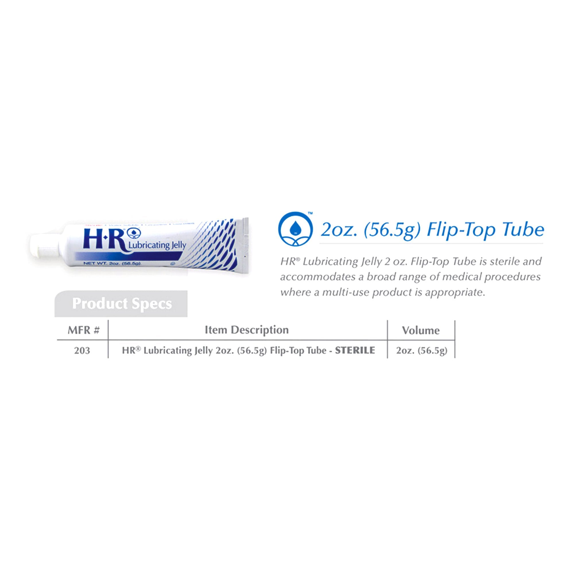 HR® Lubricating Jelly, 2-ounce Tube