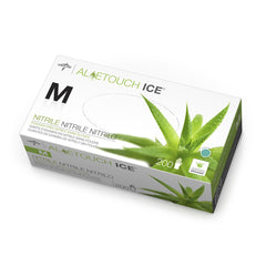 Medline AloeTouch Ice Nitrile Exam Gloves, 180 Count, X-Large, Powder Free, Disposable, Soothes Hands, Tear Resistant, Multi-use Healthcare Tasks
