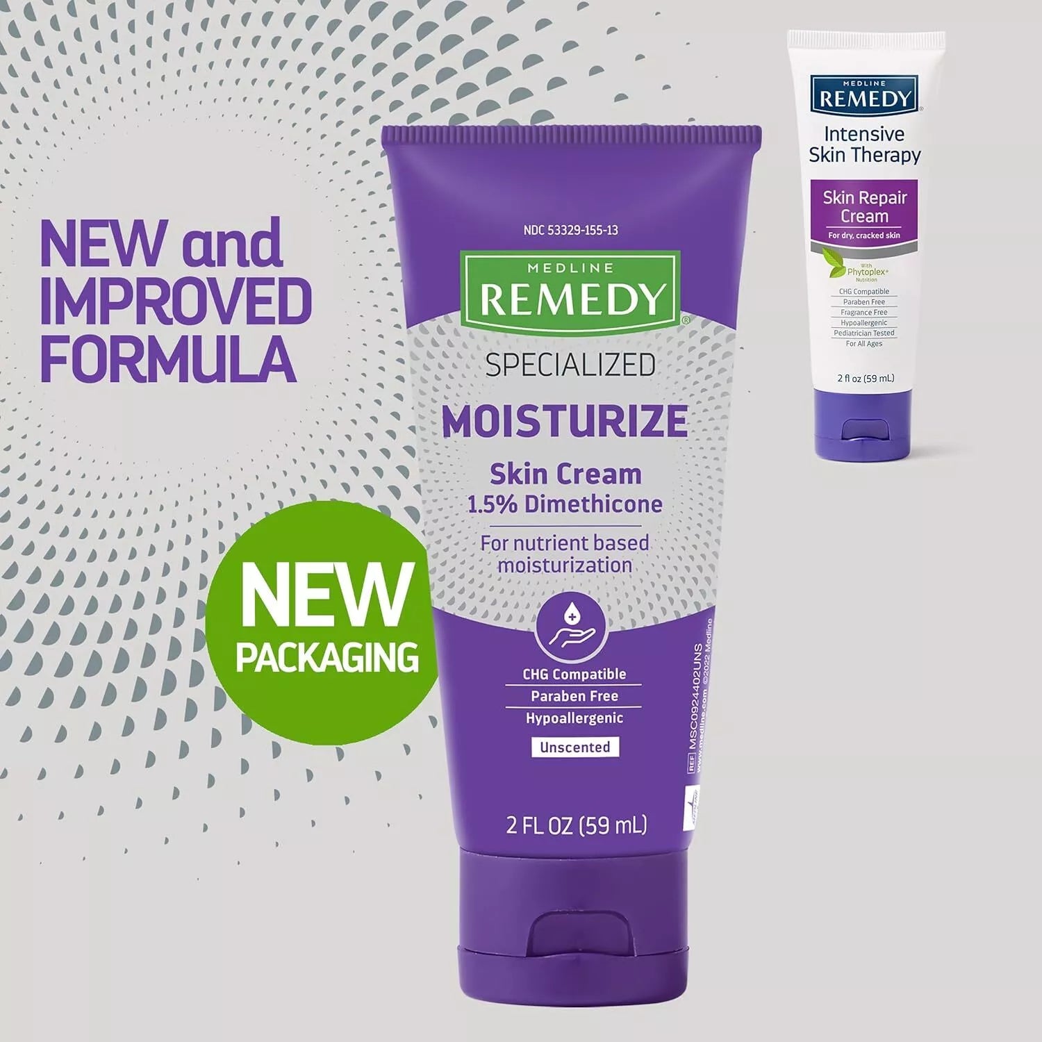 Medline Remedy Specialized Skin Cream, Unscented, 2 oz., Advanced Moisturizing Formula for Dry Skin