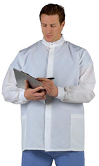 COAT,LAB,SHORT,UNISEX,WHITE,BARRIER,LG