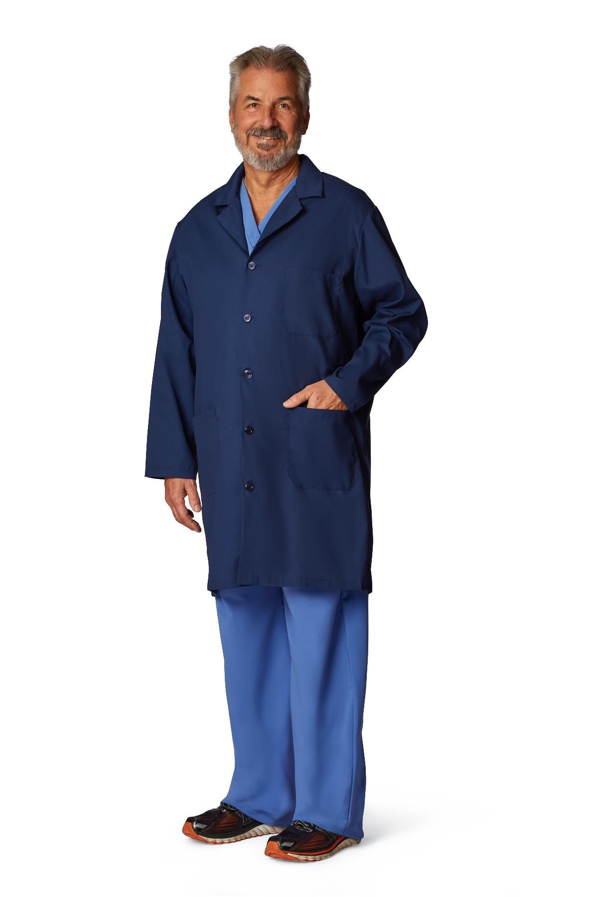 COAT,LAB,UNISEX,NAVY,KNEE LENGTH,3XL