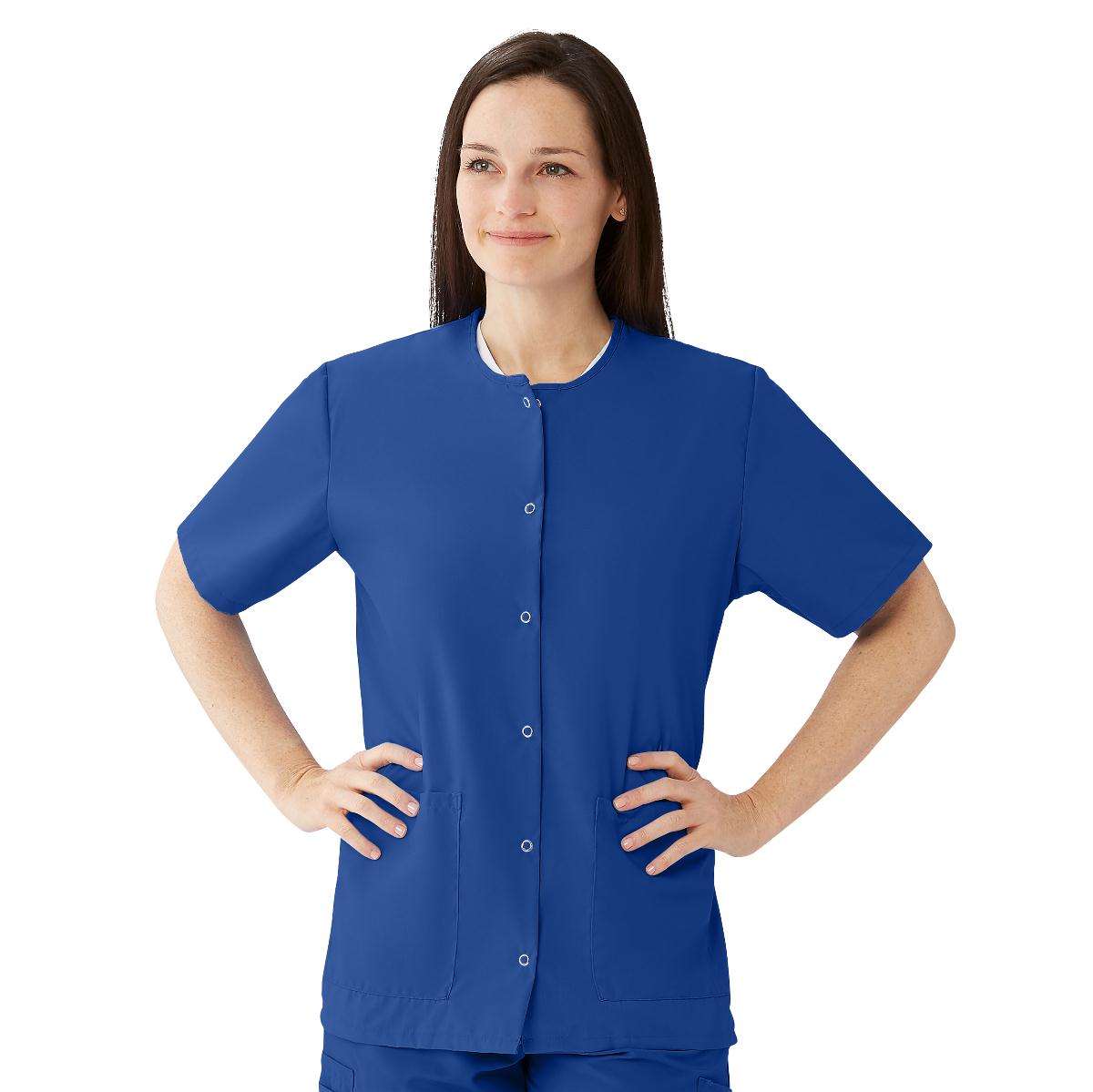 TOP,SCRUB,JEWEL-NECK,2PKT,SAPPHIRE,3