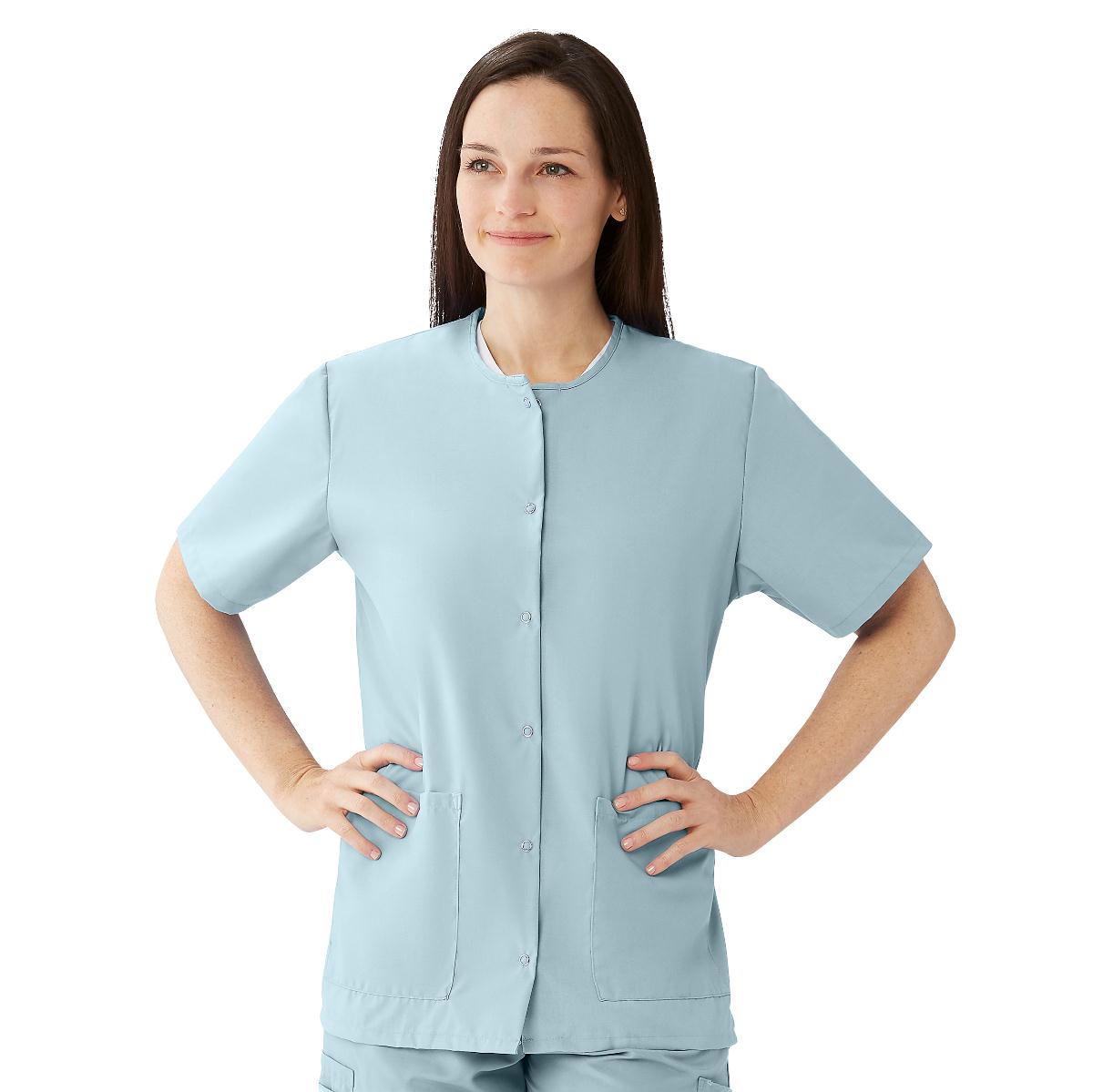 TOP,SCRUB,JEWEL-NECK,2PKT,MISTY,SM