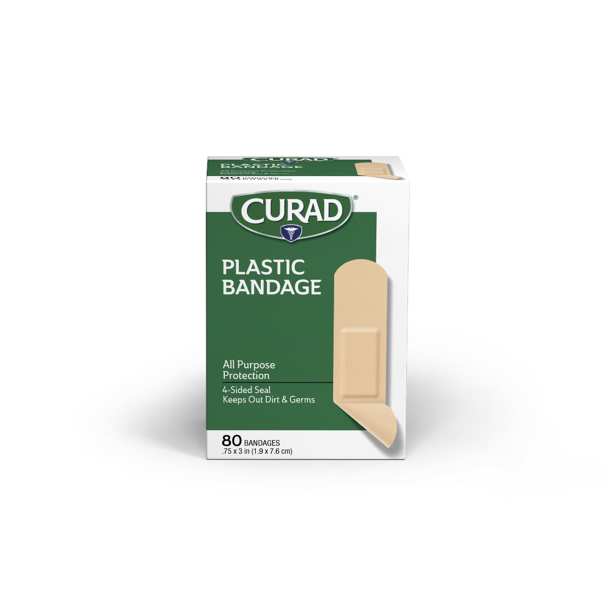 BANDAGE,PLASTIC,CURAD,3/4"X3",1 EA=BX