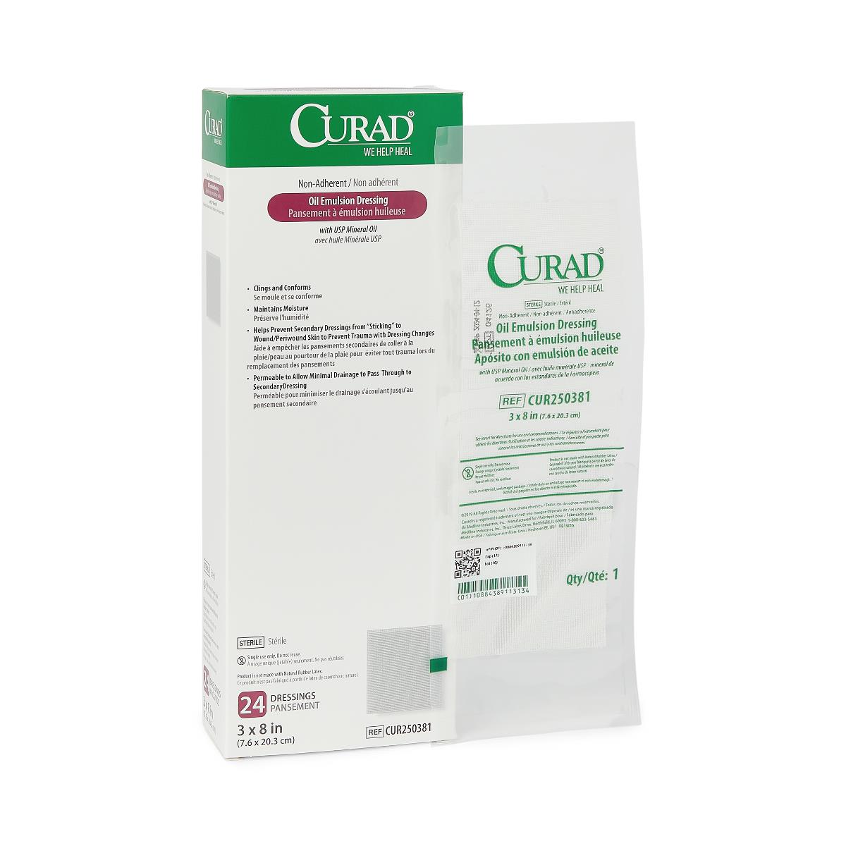 DRESSING,GAUZE,OIL EMLSN,CURAD,3X8",1/PK