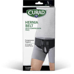 BELT,HERNIA,BLACK, ELASTIC,RETAIL,L,4/CS