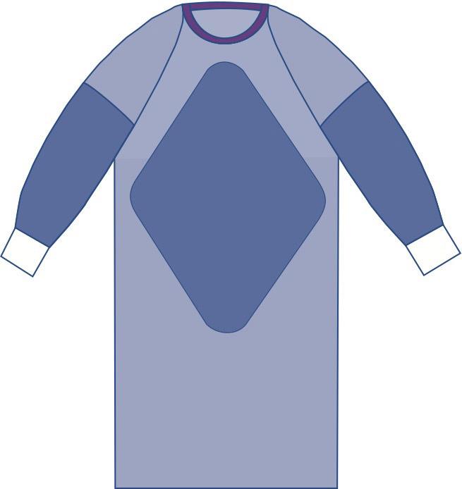 GOWN,AURORA,FABRNF,RAGLAN,2XL,ST,28/CS