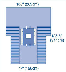 DRAPE,LAP,CHOLE,W/TROUGH ULTRAGARD,12/CS