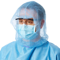 COVER,HEAD AND BEARD, SPUNBOND, BLUE