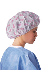 CAP,BOUFFANT,BREAST CANCER PINK RIB,24"