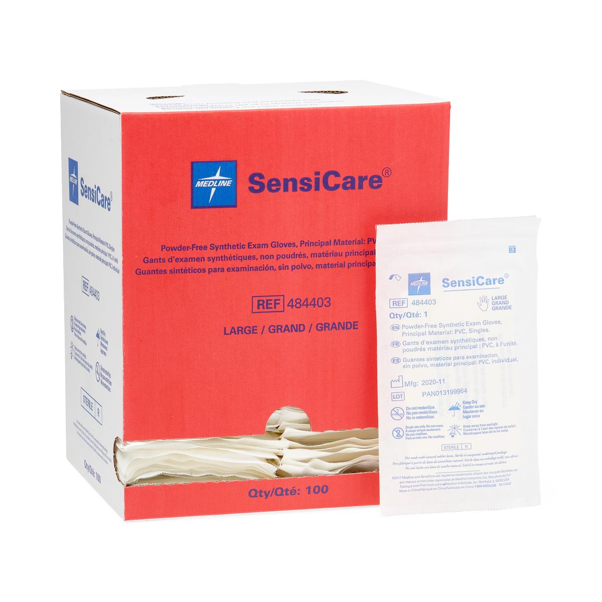 GLOVE,EXAM,VINYL,STERILE,PF,LF,SGL,LG