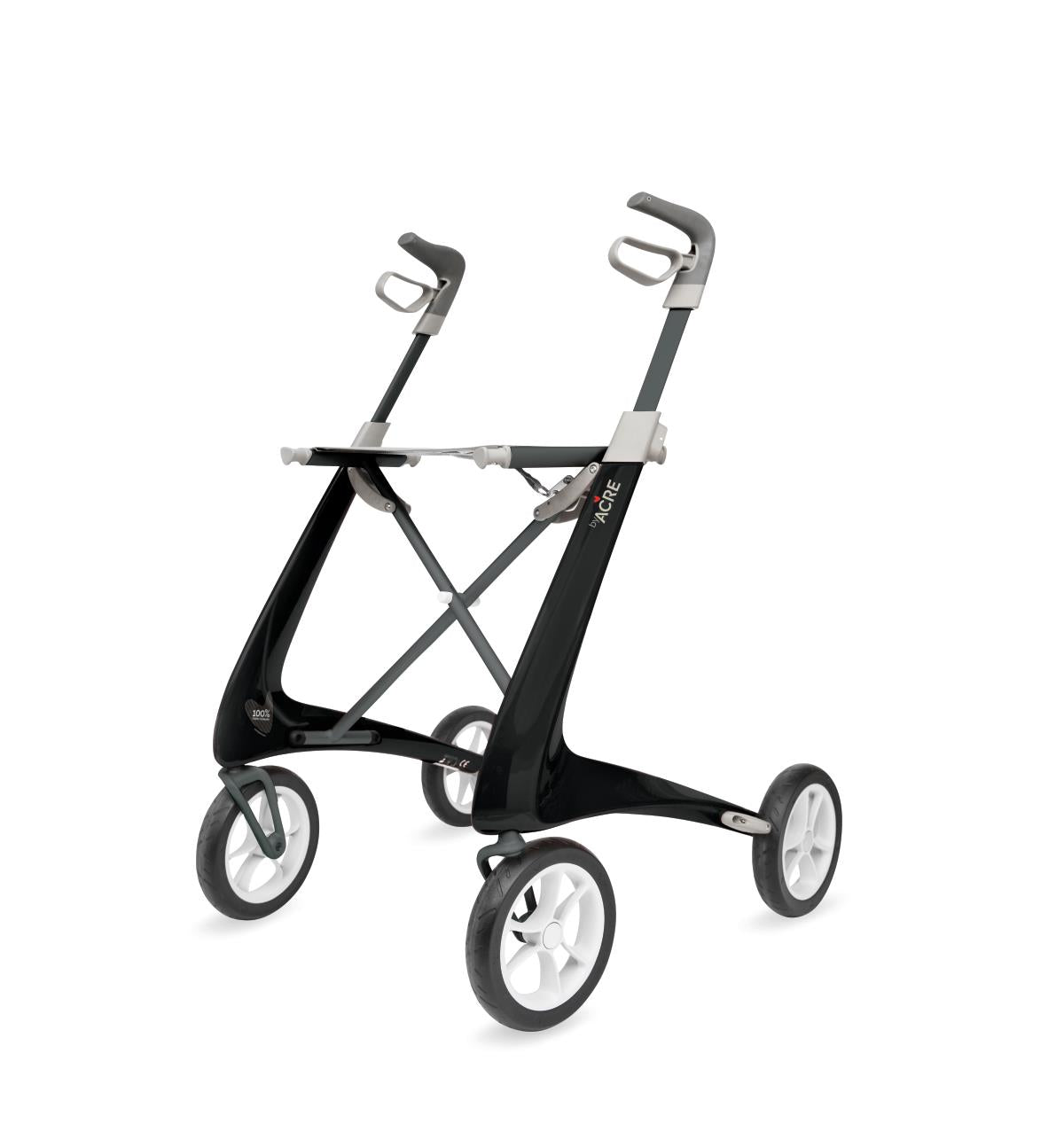 ROLLATOR, CARBON FIBER, COMPACT, BLACK