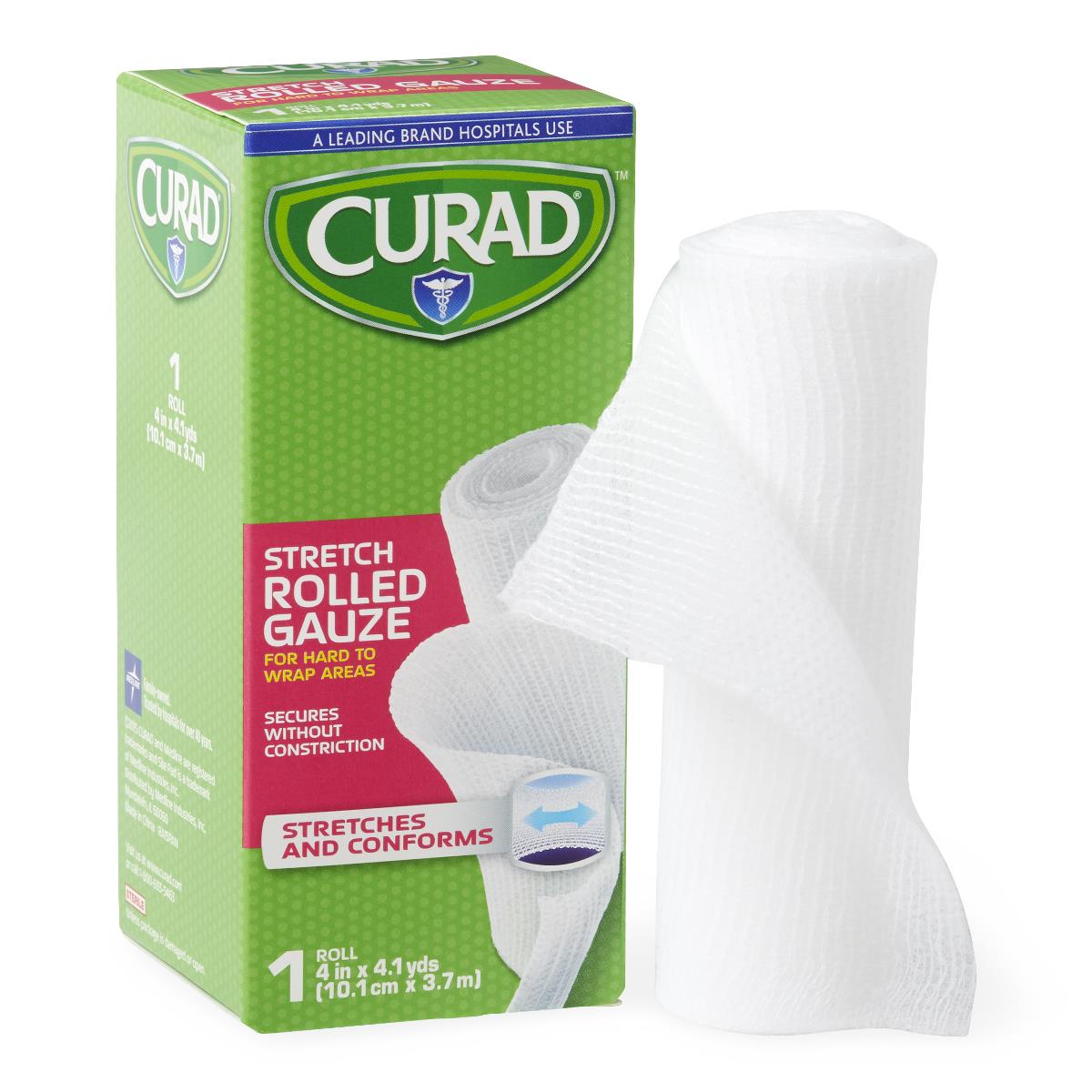 BANDAGE,GAUZE,CURAD,ROLLED,4"X4.1YD,4/CT