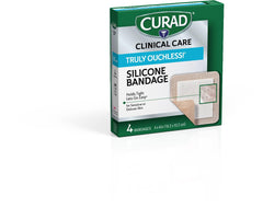 BANDAGE,SILICONE,CURAD,4"X4",4CT,24BX/CS
