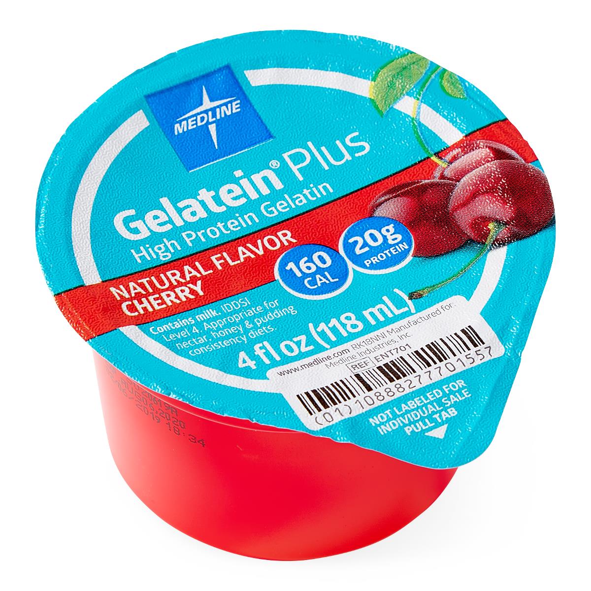 GELATEIN PLUS ACTIVE, CHERRY, 4 OZ CUP